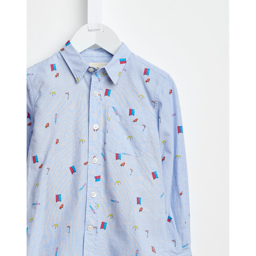 Bellerose Light Blue Furniture Print Shirt