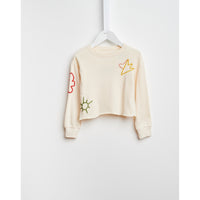 Bellerose Cream Embroidered Sweatshirt