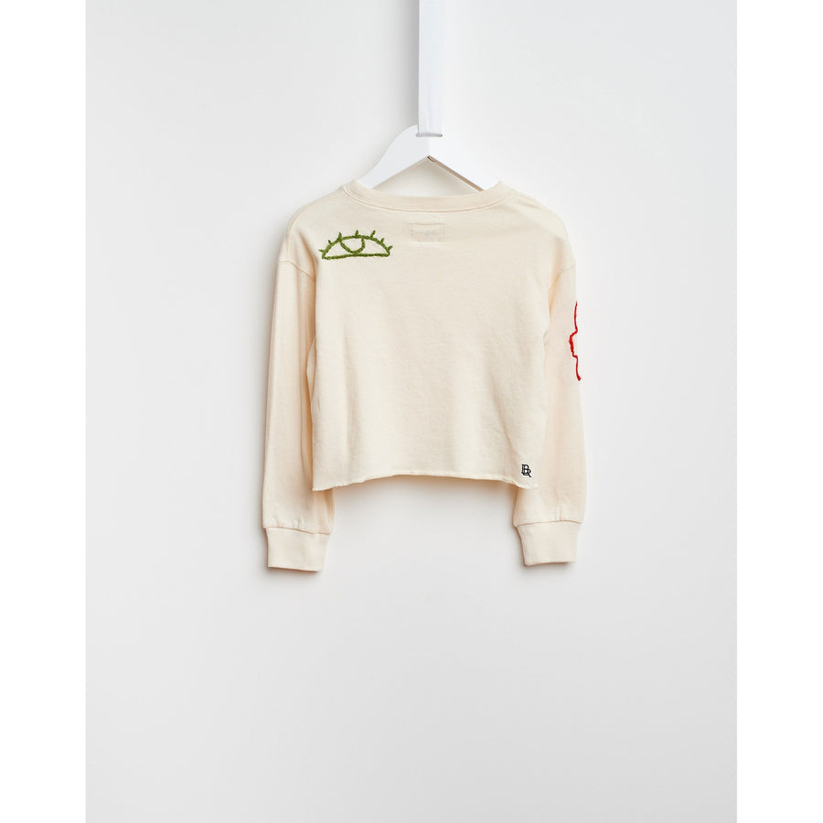Bellerose Cream Embroidered Sweatshirt