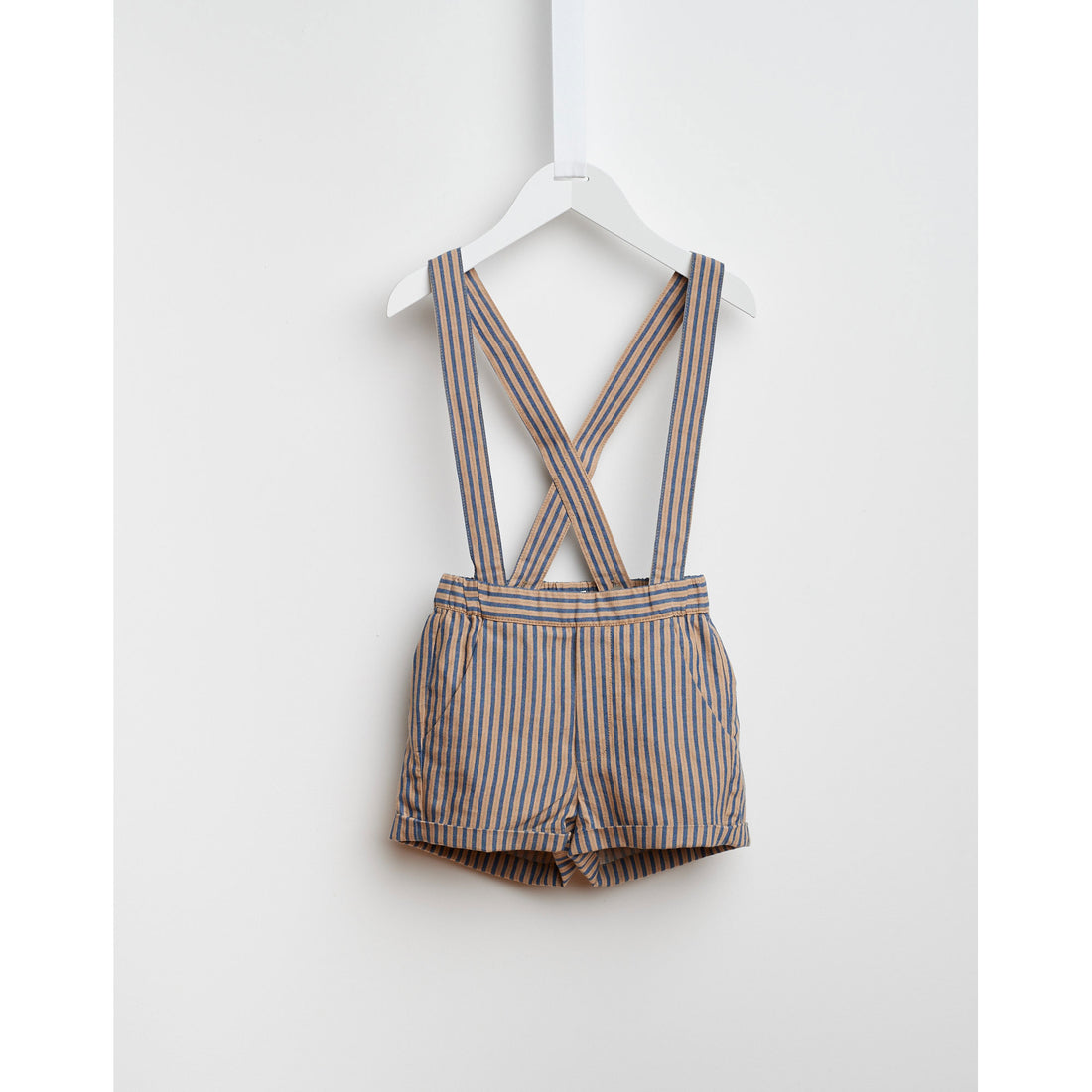 Bellerose Orange/Blue Suspender Shorts