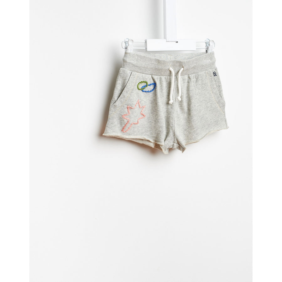 Bellerose Grey Embroidered Sweatshorts