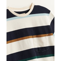 Bellerose Navy Striped Manau Pocket Tee