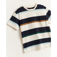 Bellerose Navy Striped Manau Pocket Tee