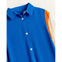 Bellerose Blue Colorblock Popup Shirt Dress
