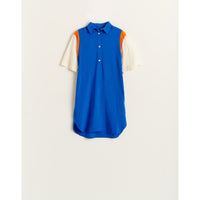 Bellerose Blue Colorblock Popup Shirt Dress