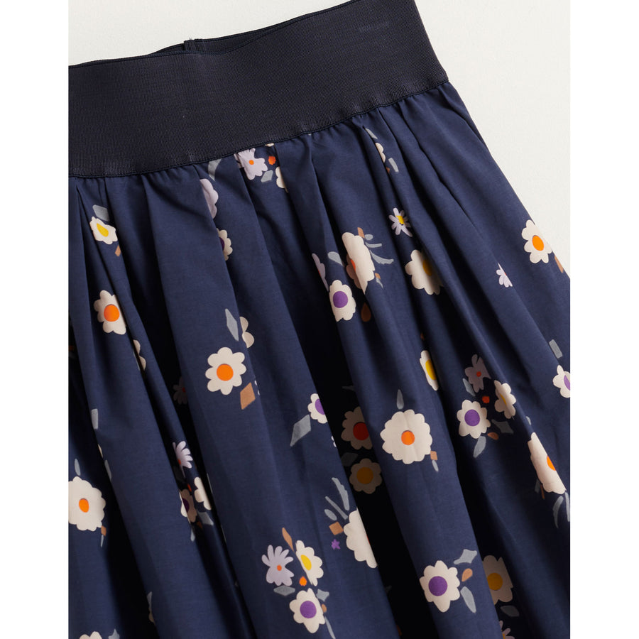 Bellerose Navy Floral Adagio Pleated Skirt