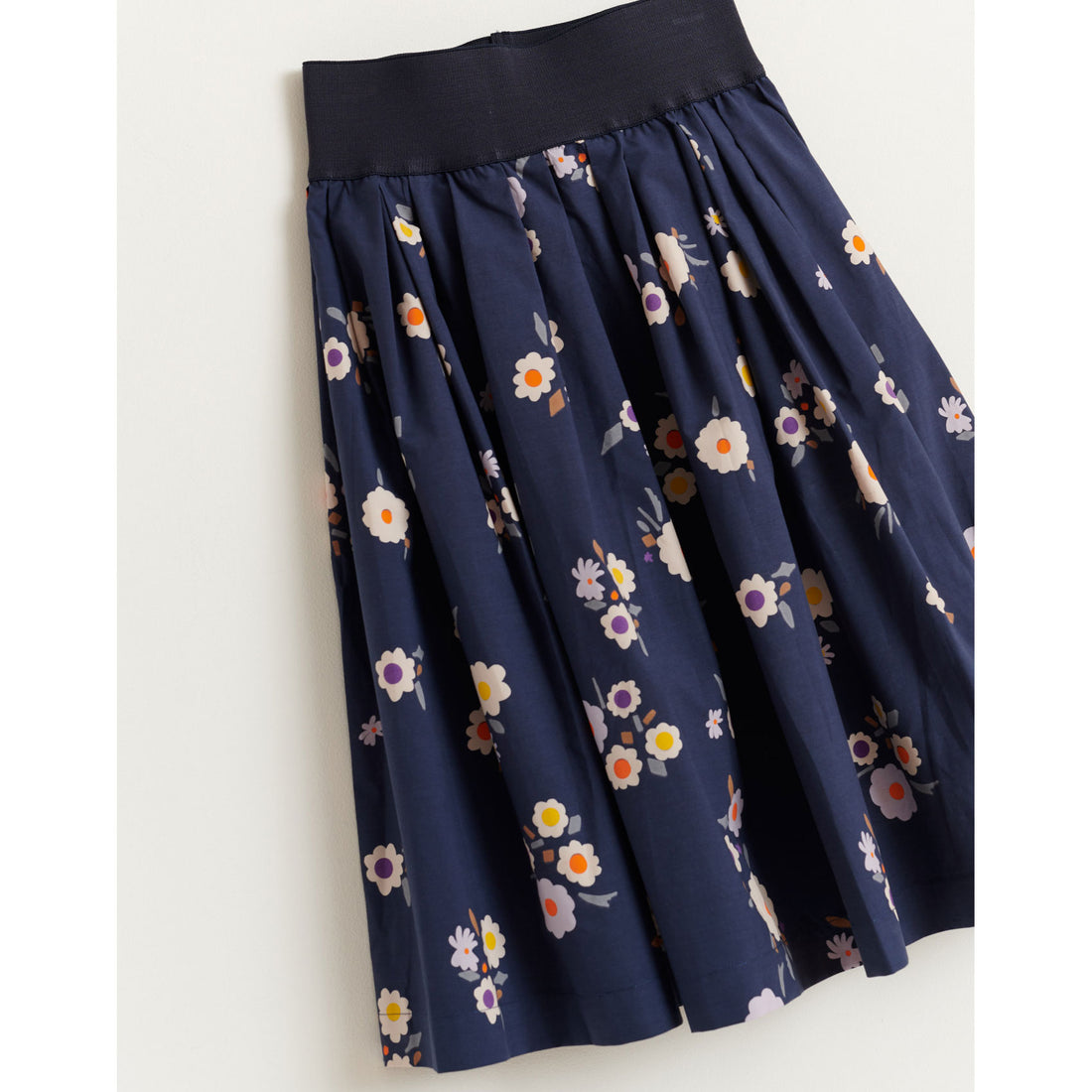 Bellerose Navy Floral Adagio Pleated Skirt