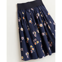 Bellerose Navy Floral Adagio Pleated Skirt