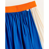 Bellerose Blue Colorblock Pleated Parakeet Skirt