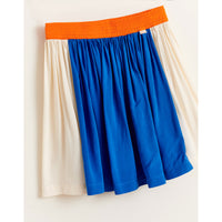 Bellerose Blue Colorblock Pleated Parakeet Skirt