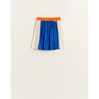 Bellerose Blue Colorblock Pleated Parakeet Skirt