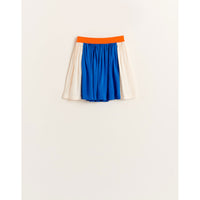 Bellerose Blue Colorblock Pleated Parakeet Skirt