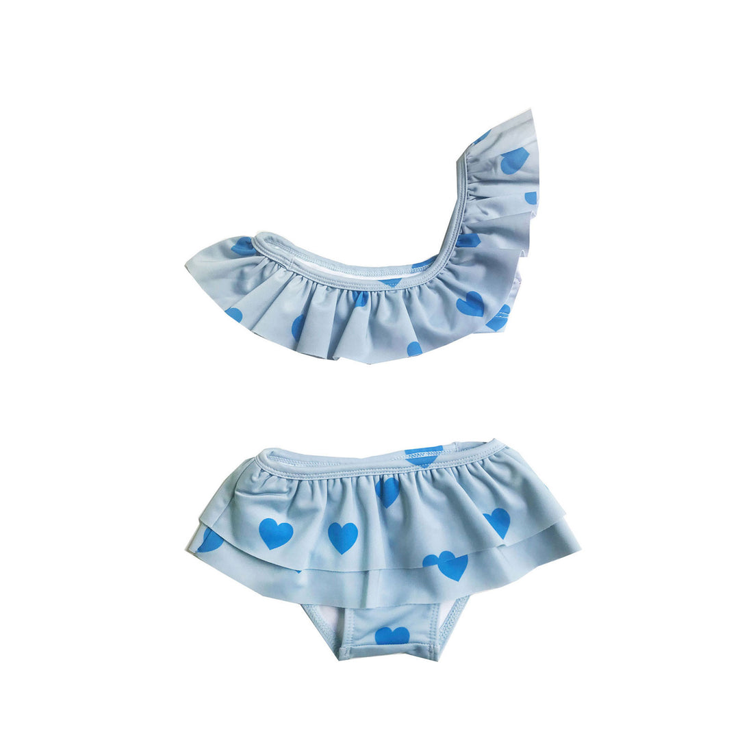 Hugo Loves Tiki Blue Hearts Ruffle Bikini