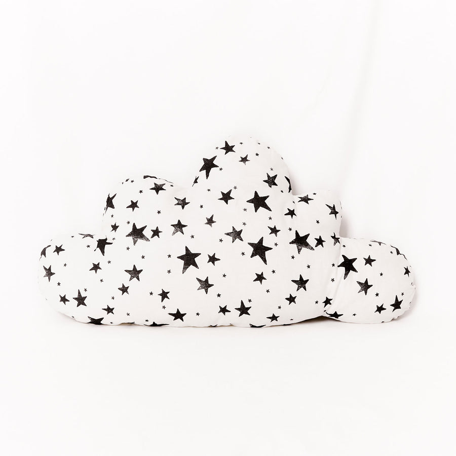 Noe Zoe Black Stars Big Cloud Pillow