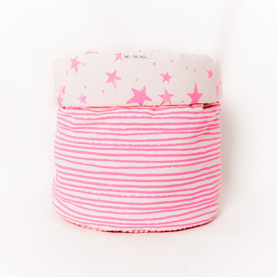 Noe Zoe Pink Stars Storage Basket