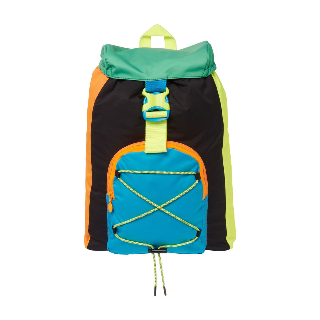 Stella McCartney Black Colorblock Logo Backpack