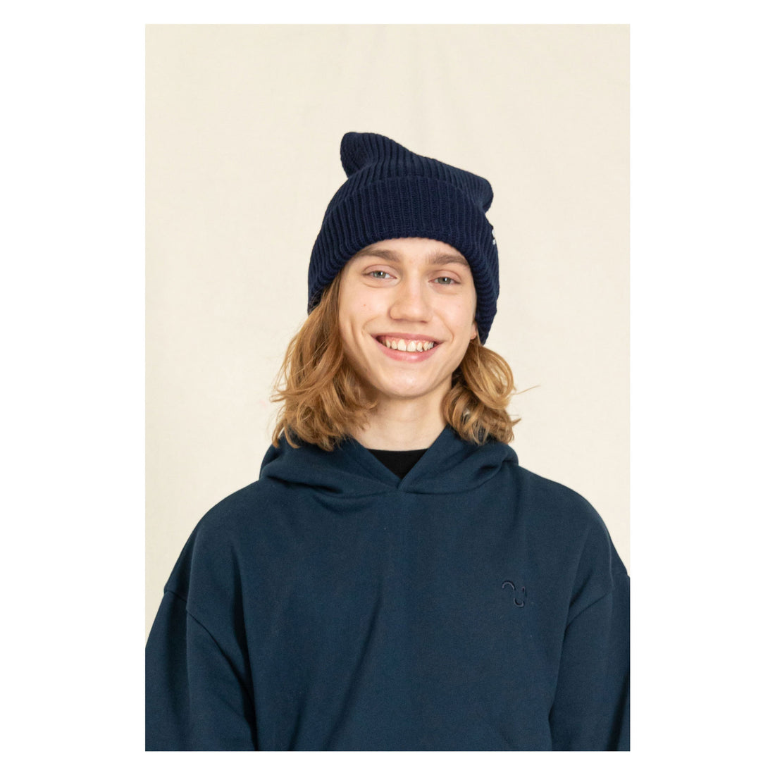 Finger in the Nose Brandon Navy Wool Beanie