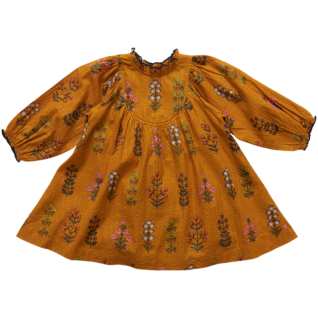 Pink Chicken Brayden Dress - Gold Field Floral