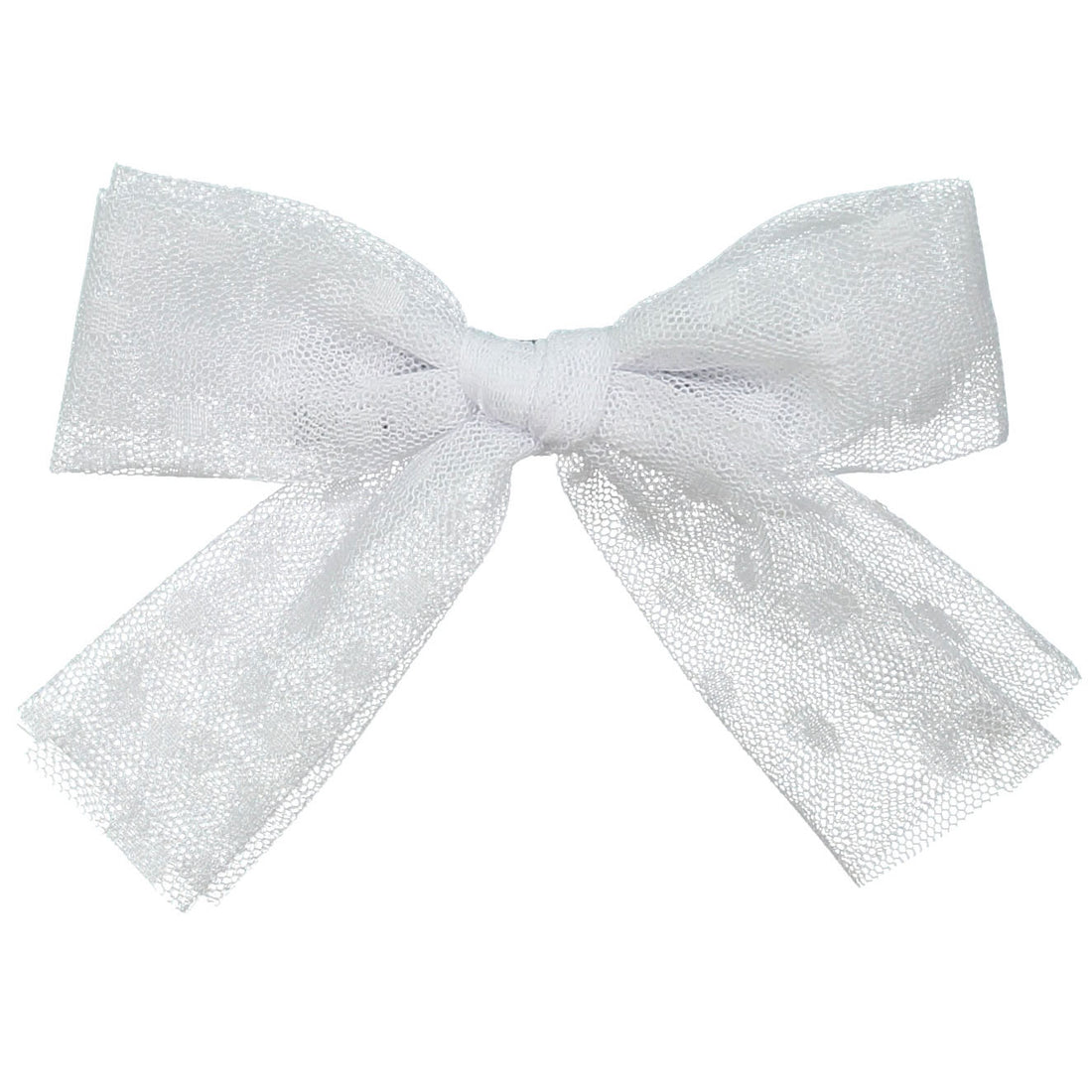 Knot Hairbands Bright White Brushed Petite Bow Clip