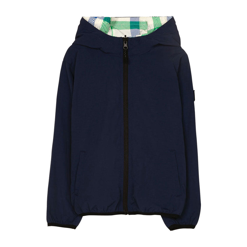 Finger in the Nose Buckley Wind Navy Blue Checkers Reversible Hooded Jacket