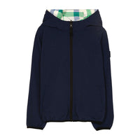 Finger in the Nose Buckley Wind Navy Blue Checkers Reversible Hooded Jacket