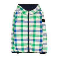 Finger in the Nose Buckley Wind Navy Blue Checkers Reversible Hooded Jacket