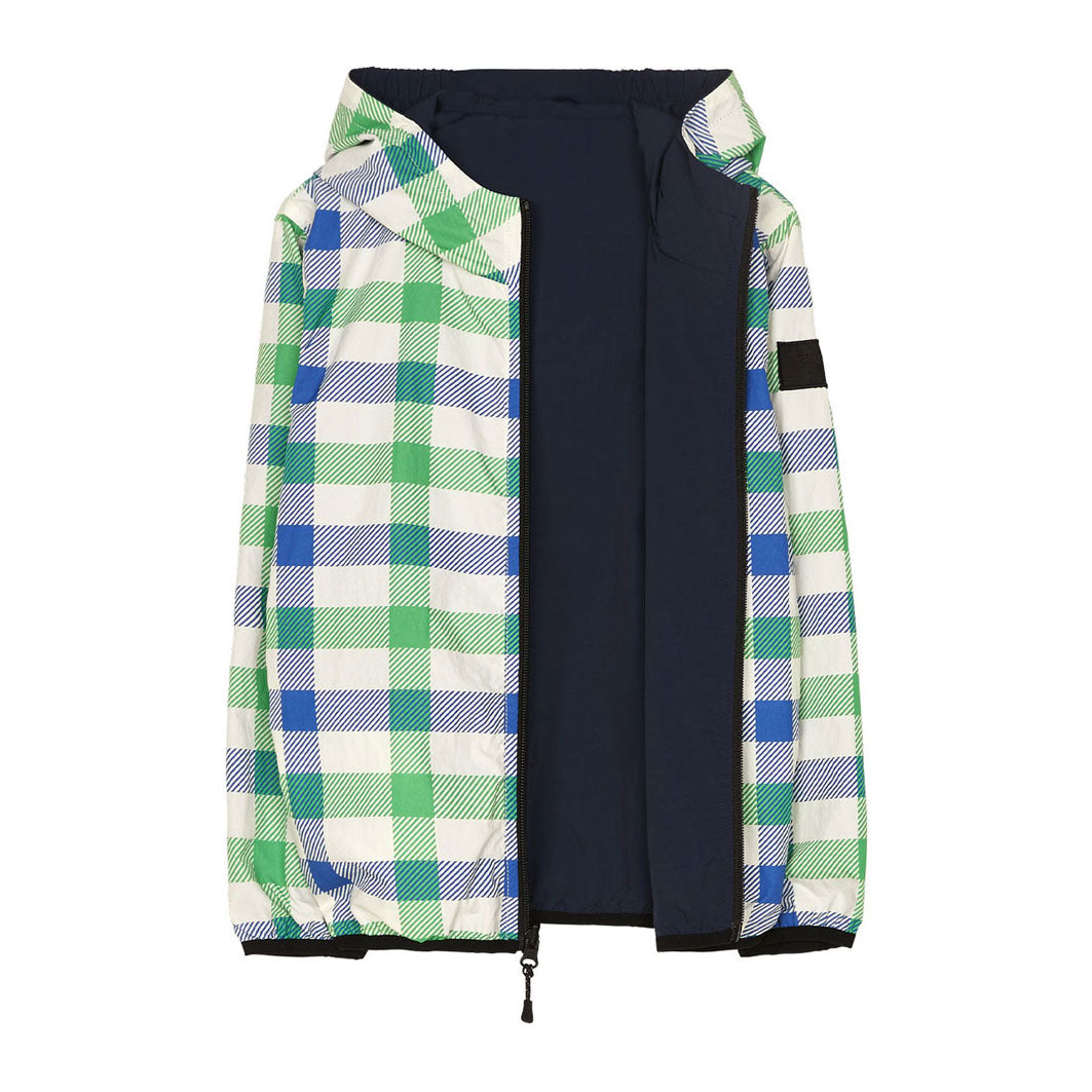 Finger in the Nose Buckley Wind Navy Blue Checkers Reversible Hooded Jacket