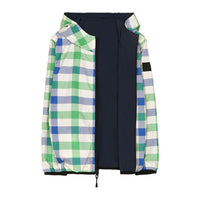 Finger in the Nose Buckley Wind Navy Blue Checkers Reversible Hooded Jacket