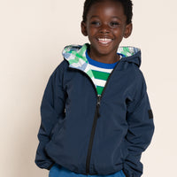 Finger in the Nose Buckley Wind Navy Blue Checkers Reversible Hooded Jacket
