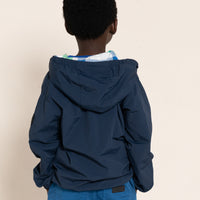 Finger in the Nose Buckley Wind Navy Blue Checkers Reversible Hooded Jacket