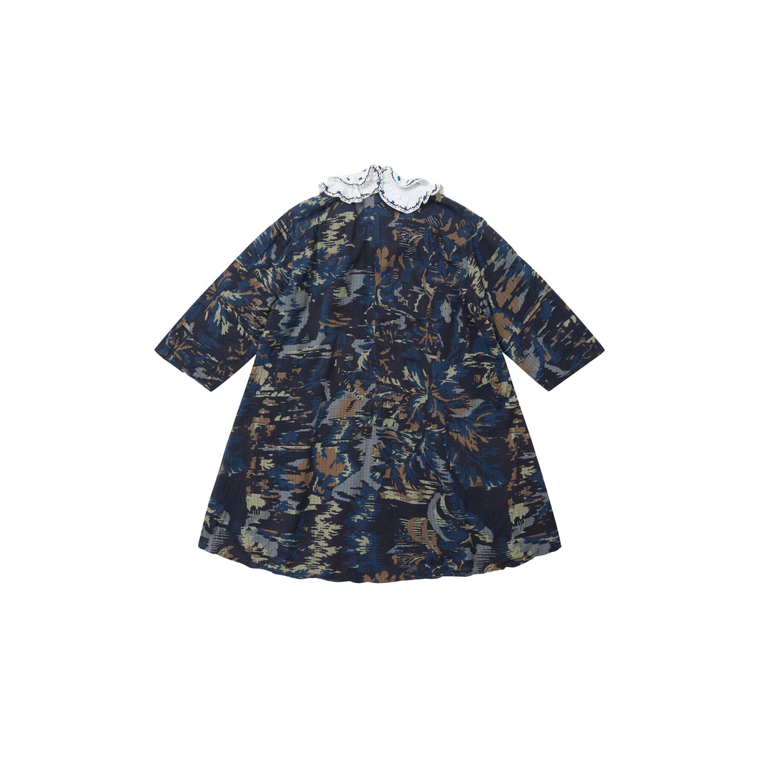 Caramel Blue Floral Tapestry Buddleia Dress