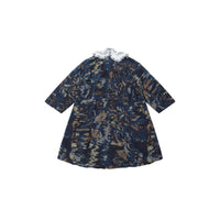 Caramel Blue Floral Tapestry Buddleia Dress