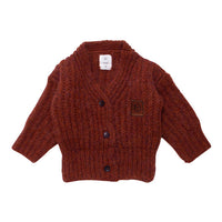 WYNKEN Baby Big Rib Cardigan - Brick