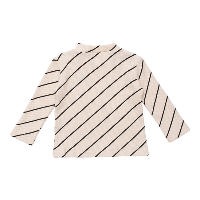 WYNKEN Baby Demi Turtle Neck - Milk Diagonal Stripe