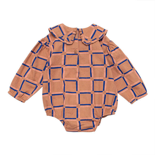 WYNKEN Cresta Romper - Clay Pink Check