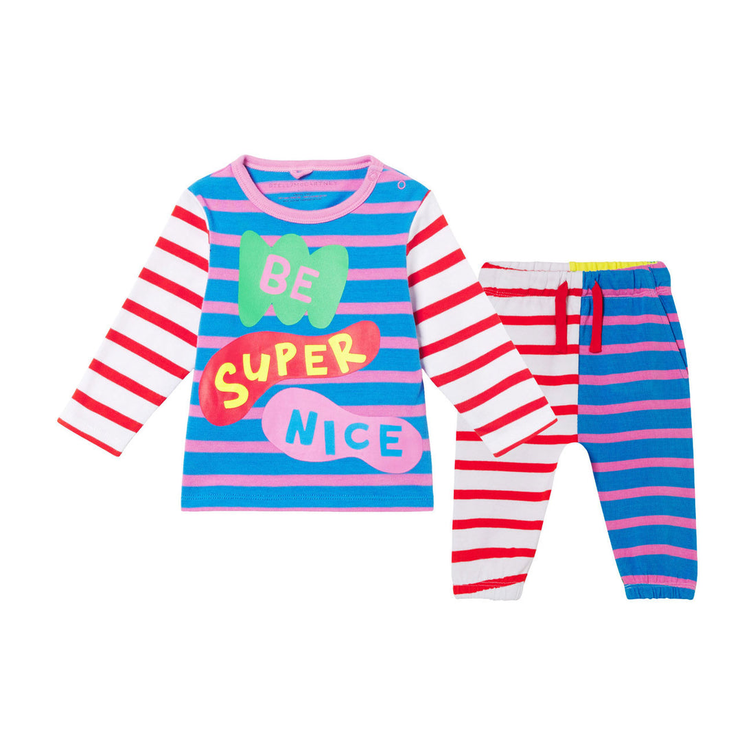 Stella McCartney Striped Tracksuit With Be Super Nice Print