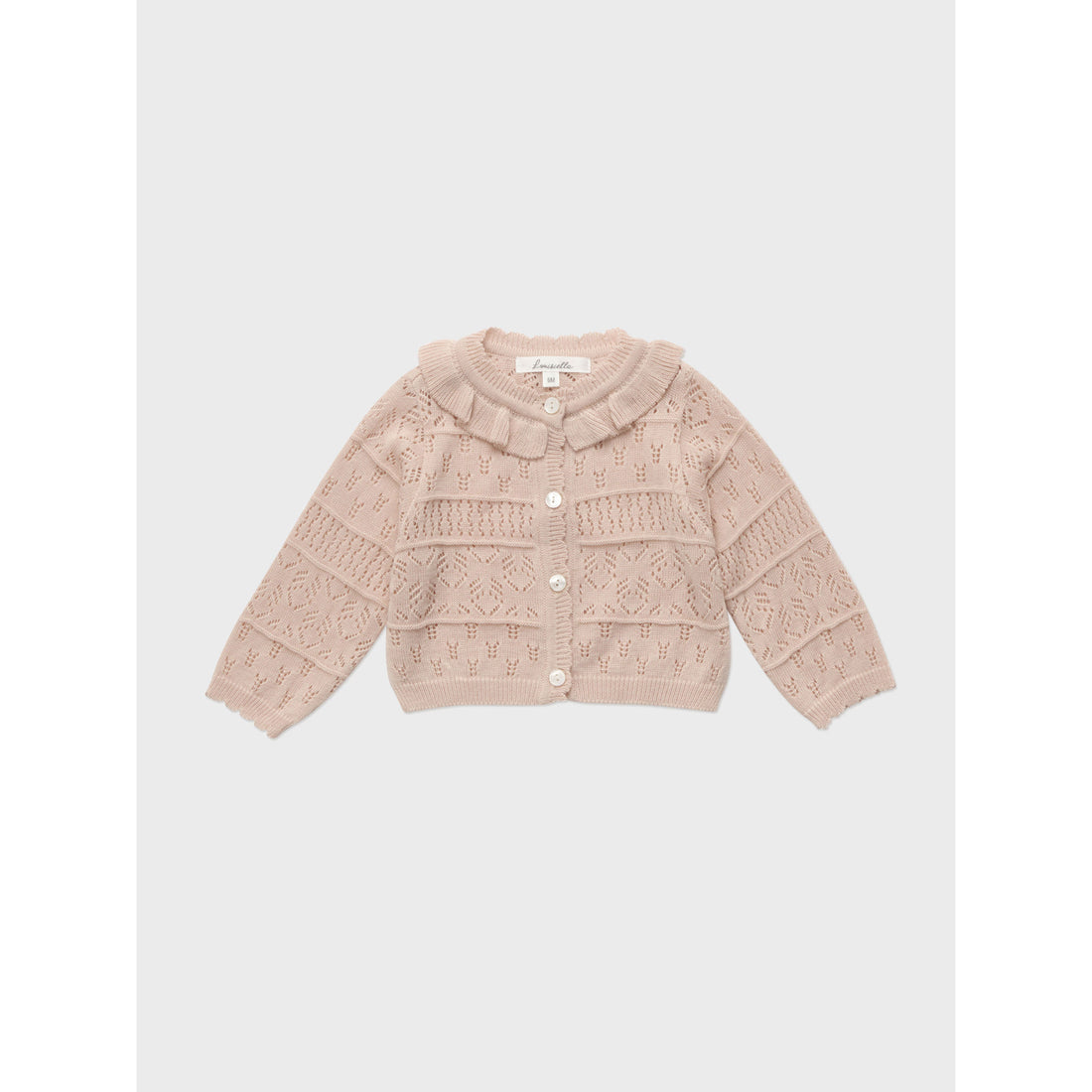 Louisiella Baby Ceia Knit Cardigan  Pink Beige