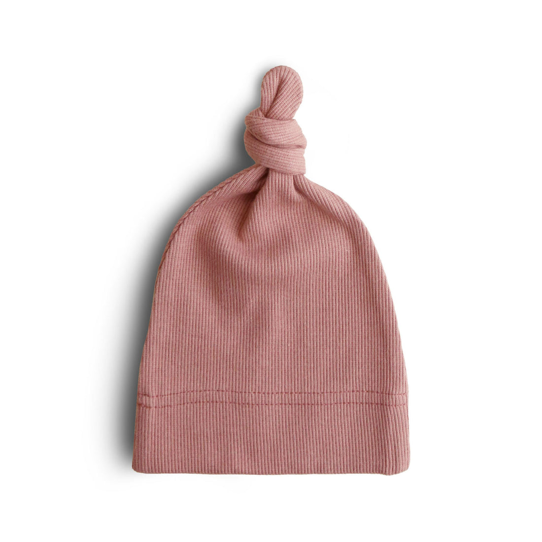 Mushie Ribbed Baby Beanie- Cedar