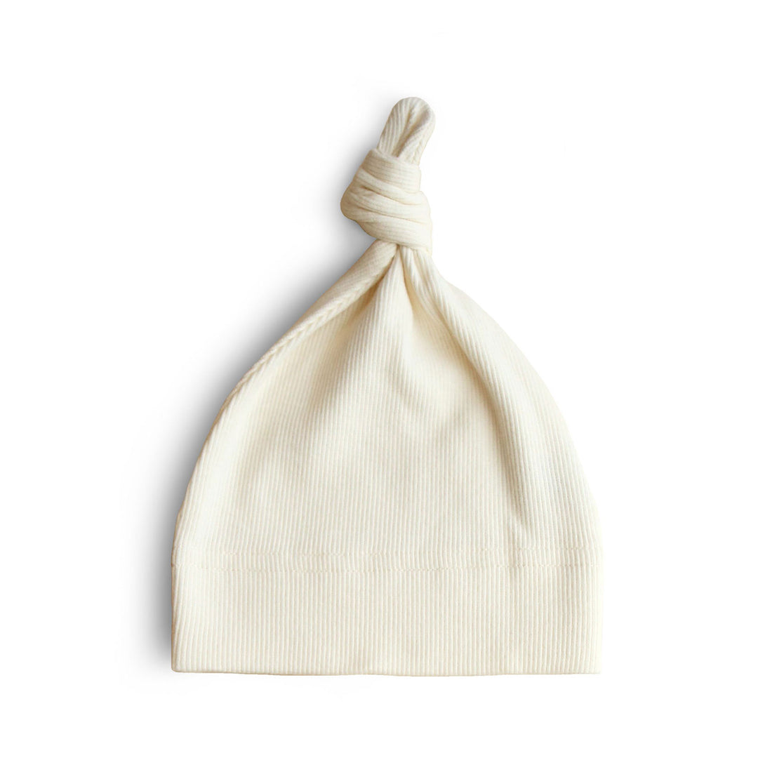 Mushie Ribbed Baby Beanie- Ivory