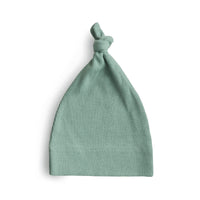 Mushie Ribbed Baby Beanie- Roman Green
