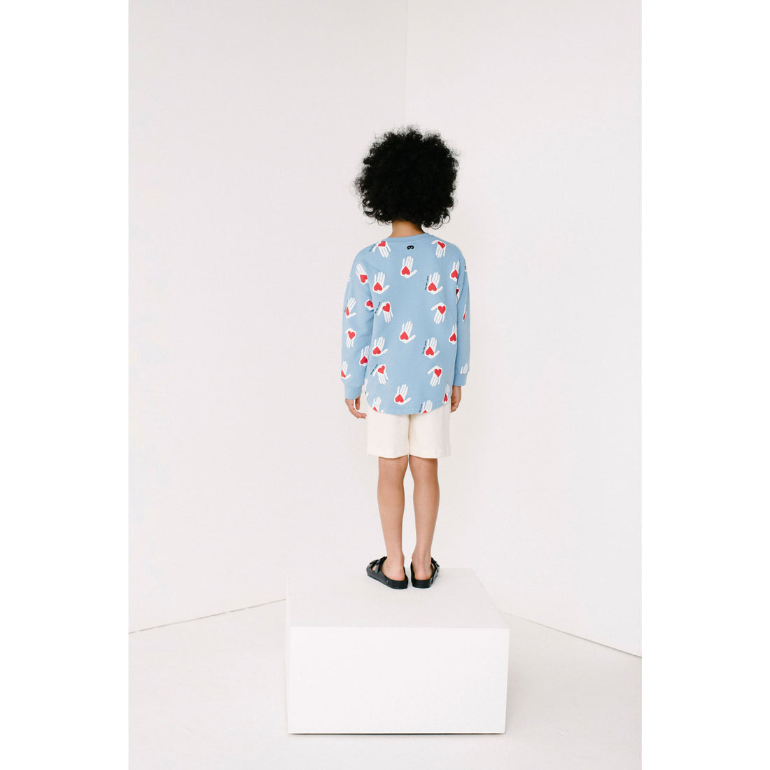 Beau Loves Blue Hold My Heart Print Relaxed Fit Sweater