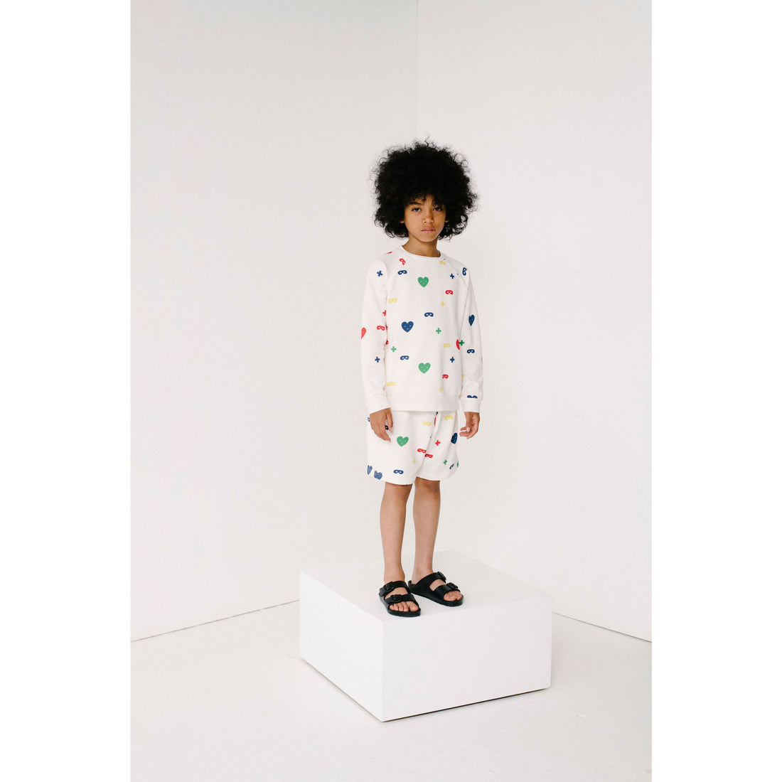 Beau Loves Colour Hearts+Masks Print Raglan Sweater