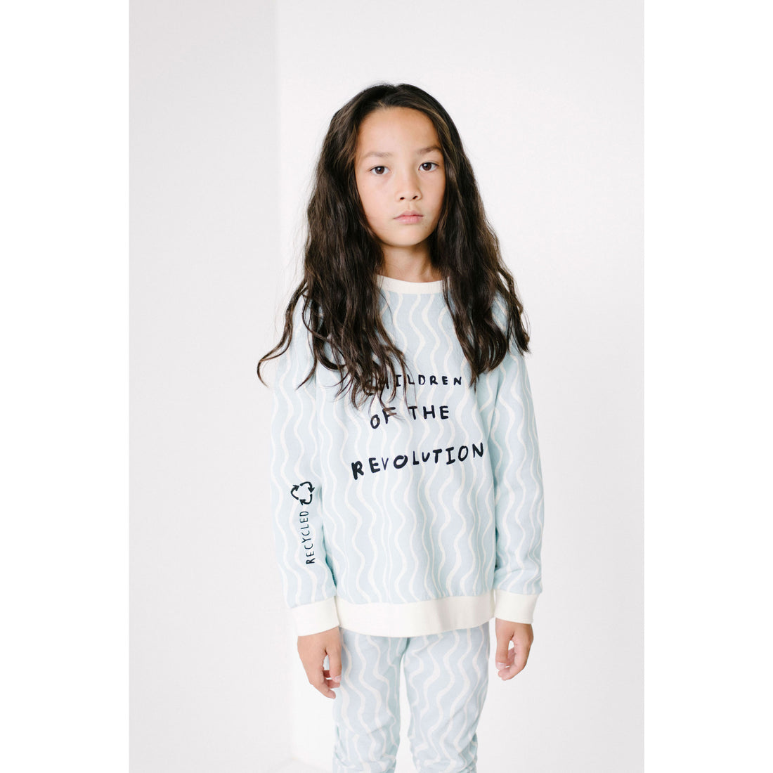 Beau Loves Sky Blue Wiggle Print Slim Pants