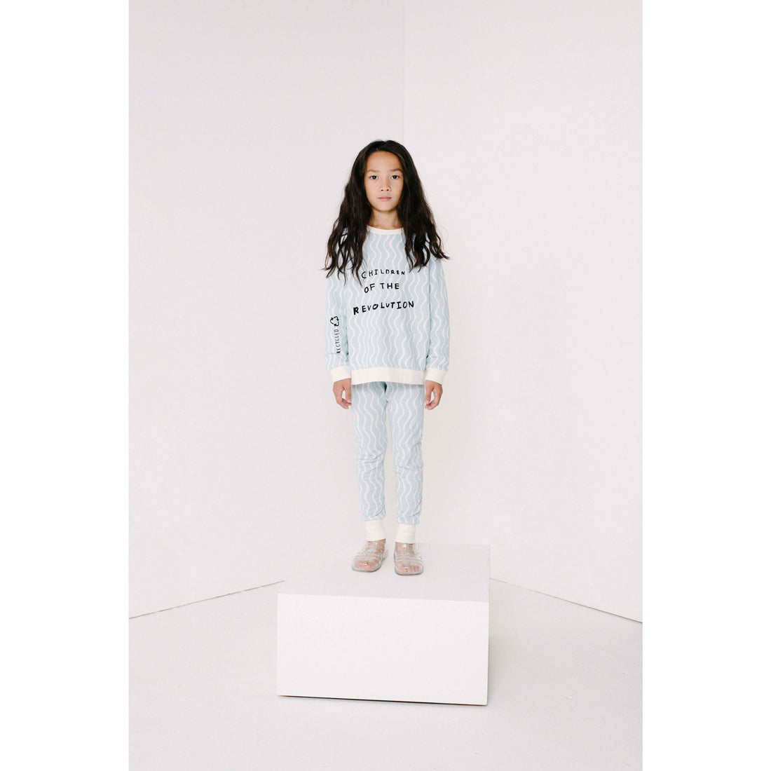 Beau Loves Sky Blue Wiggle Print Raglan Sweater