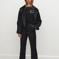Les Coyotes De Paris Navy Cropped Double Breasted Jacket