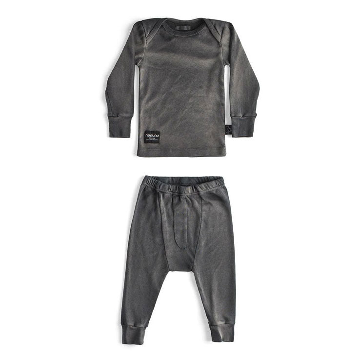 NUNUNU Black Bleached Baby Set
