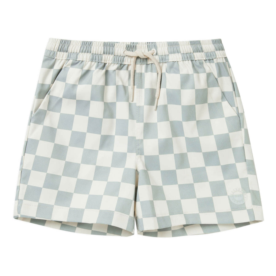 Rylee and Cru Boardshort | Light Blue Check