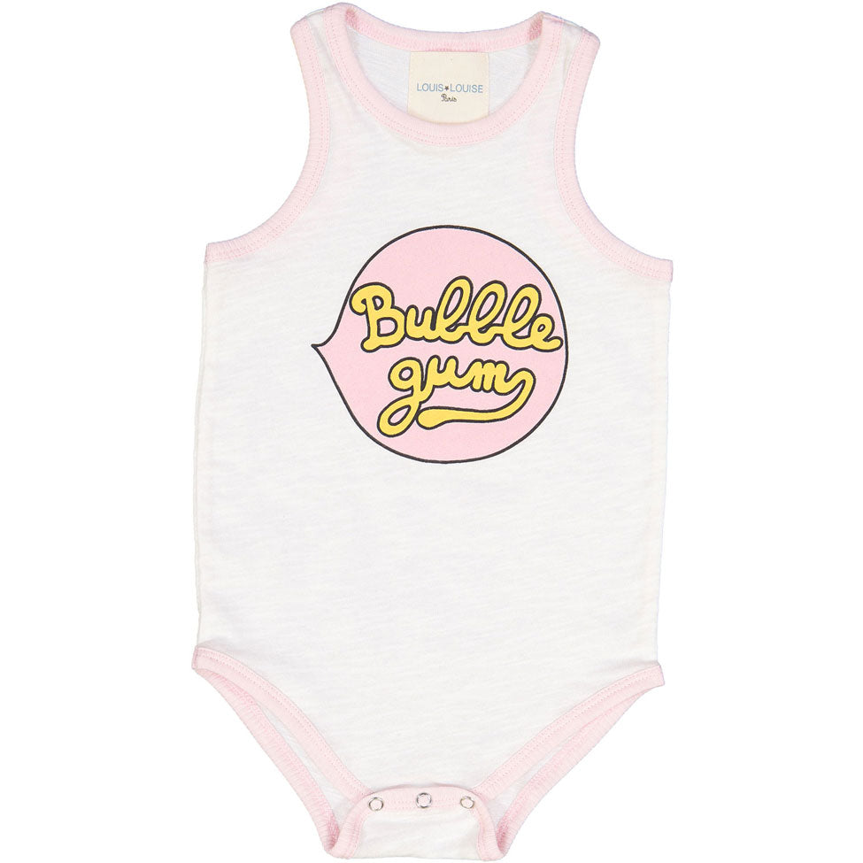 Louis Louise White Bubble Gum Bodysuit