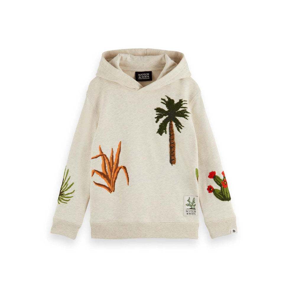 Scotch Shrunk Ecru Melange Artwork Hoodie