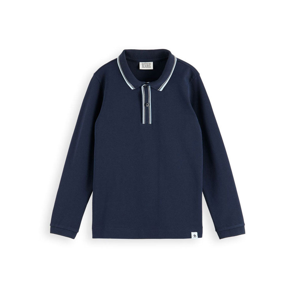 Scotch Shrunk Night Long Sleeve Detailed Collar Polo